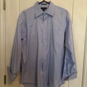 Lands End Men's French Cuff Blue Dress Shirt, 16/32 - SALE!
